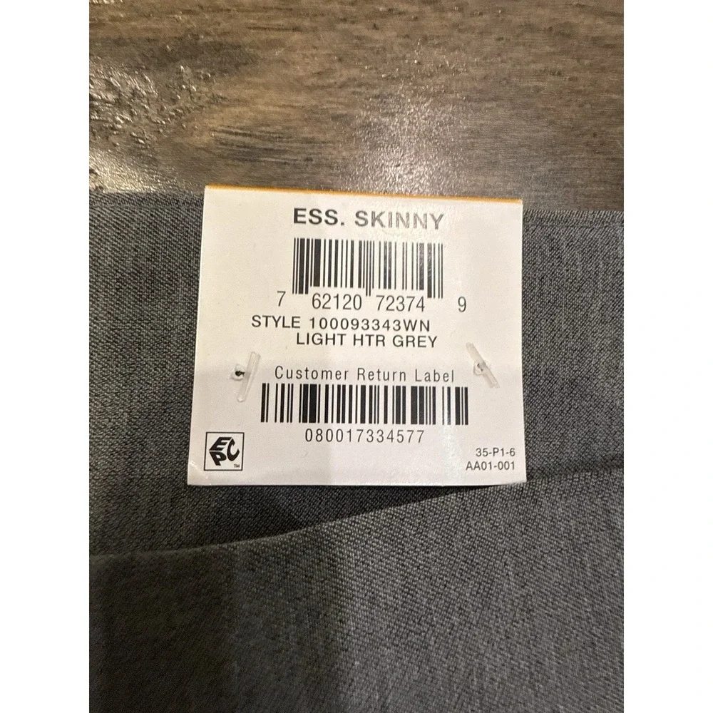 Alfani Skinny Pants Womens 24WP Light Heather Grey Tummy Control Plus Petite NEW